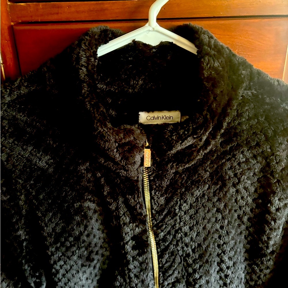 Calvin Klein Black Fleece Zip Up Jacket